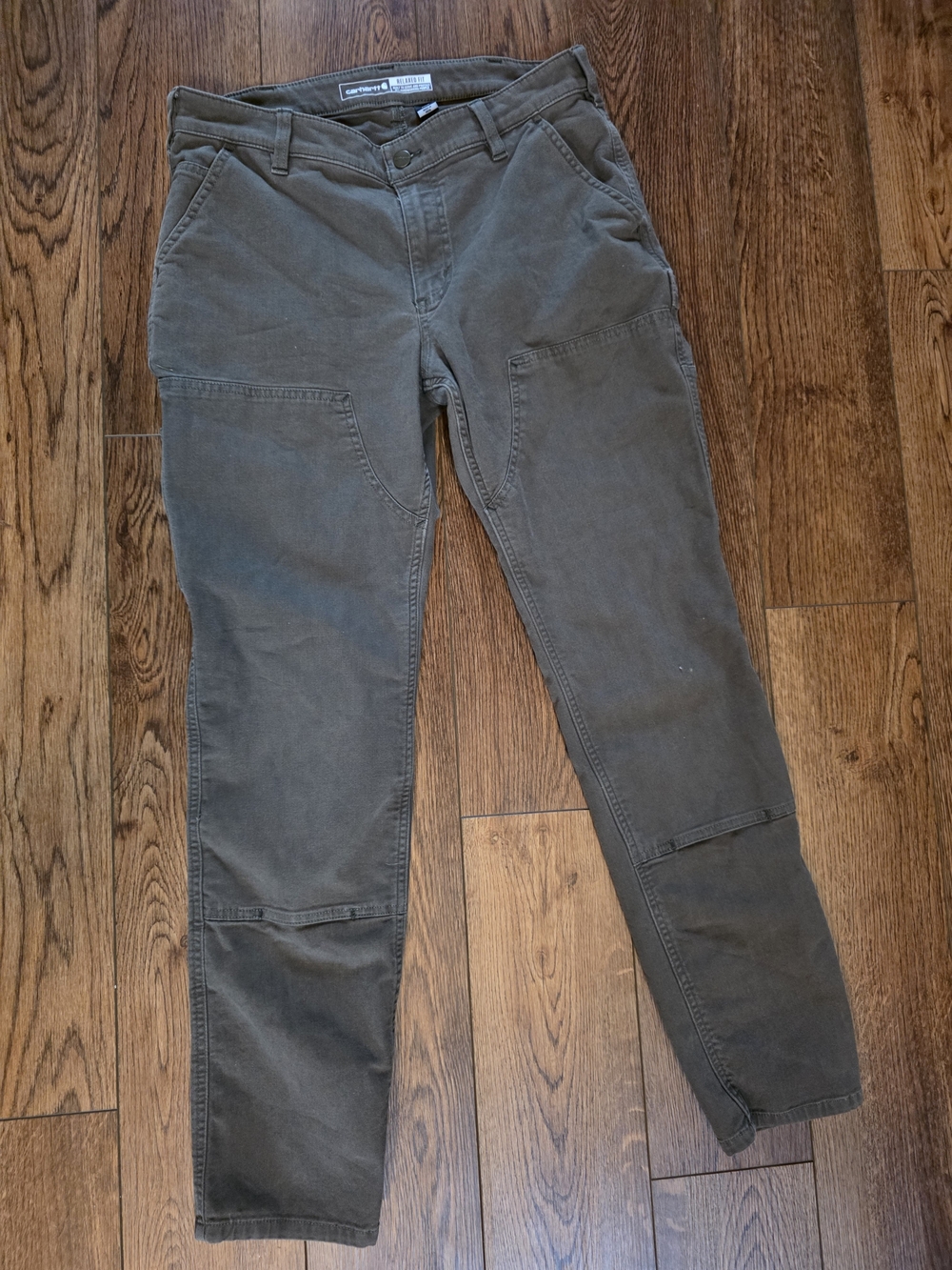 Carhartt Olive-Green Straight Leg Work Pants